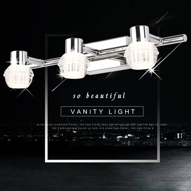 $US $29.97  zerouno led vanity light bathroom lamp bedroom makeup mirror lights stainless steel acrylic waterpr