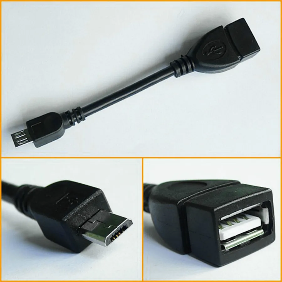 100 шт./лот 11,2 см Micro-USB штекер USB 2,0 Женский адаптер хоста OTG кабель для планшетных ПК мобильного телефона MP4 MP5