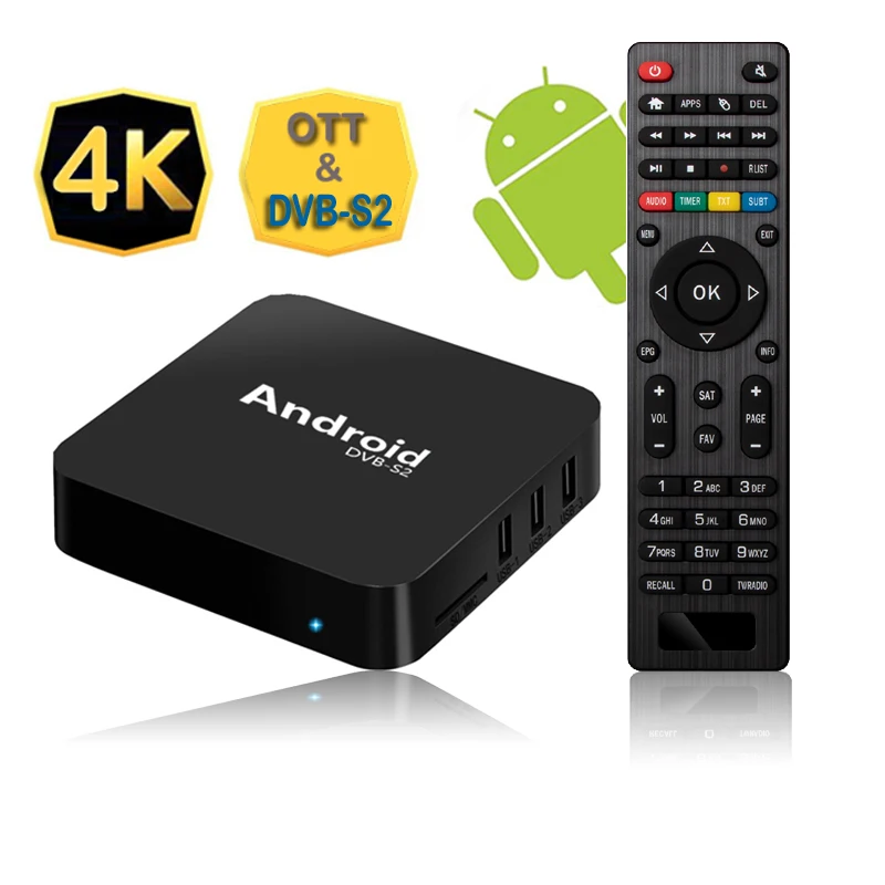 Koqit Android tv box dvb-s2 спутниковый ТВ ресивер sks iks декодер HD dvb s2 iptv Приемник 4k медиаплеер