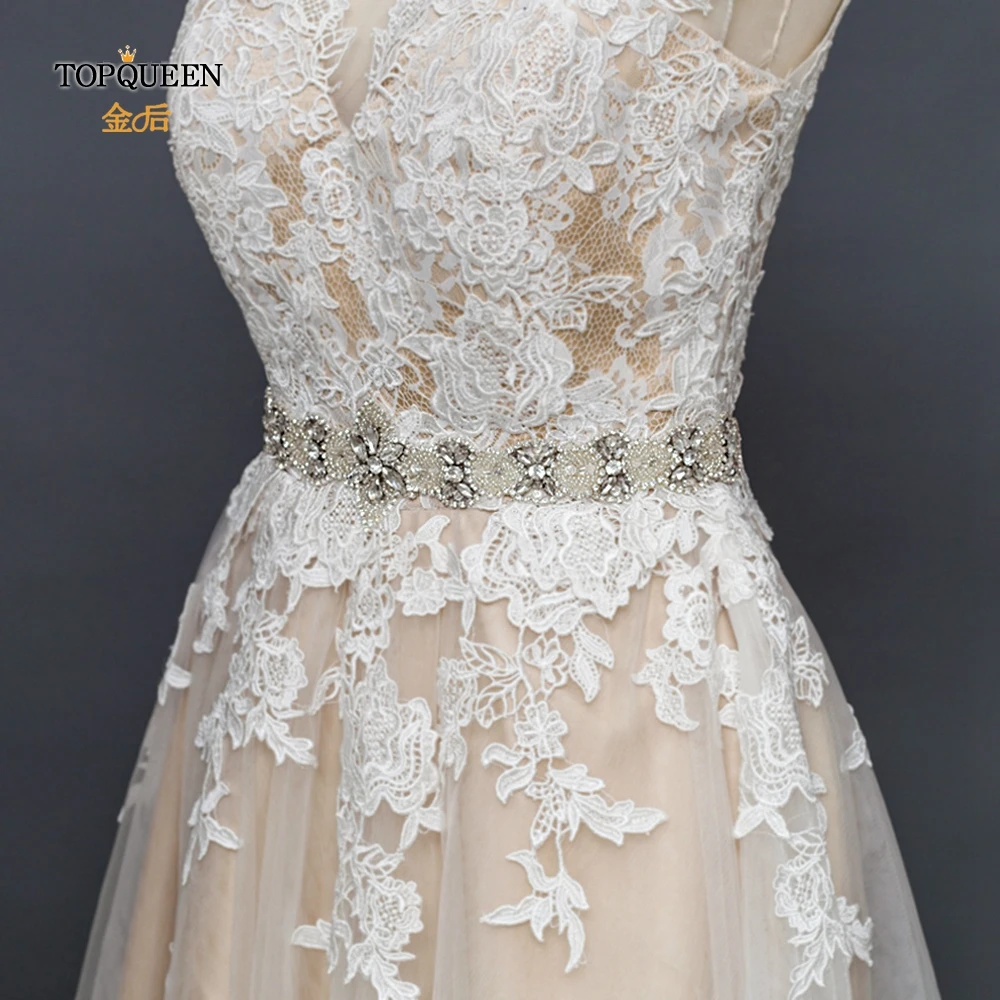 TOPQUEEN S411 crystal beaded wedding belt rhinestone sashes belts bridal belt for wedding dress belt fashion belt