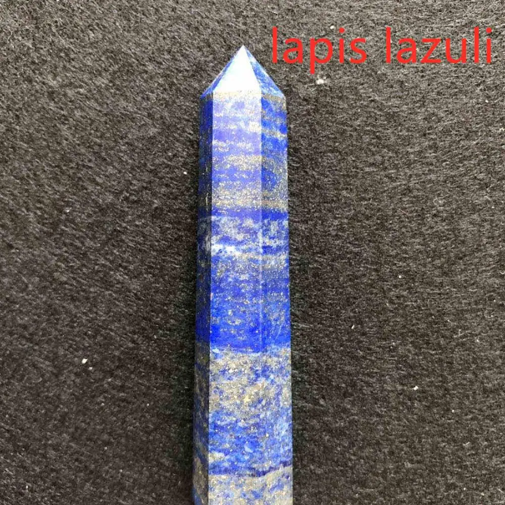 lapis lazuli 24 камень точка набор башня Wicca Исцеление Кристалл шестиугольник природные минералы волшебная палочка домашний декор аметист розовый кварц - Цвет: lapis lazuli