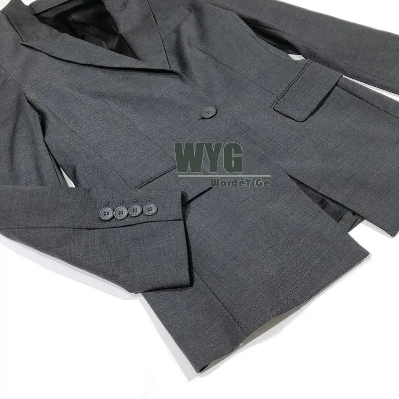 Office Lady Style Women Blazer For Business 2020 Autumn New Arrival Top Quality Single Button Long Sleeve Elegant Wool Blazers