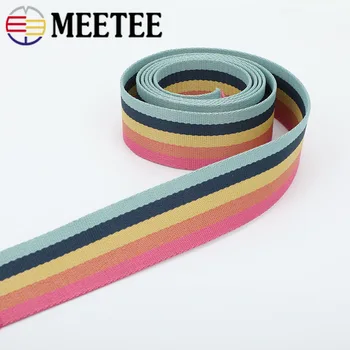 

Meetee 2/4M 38mm Polyester Weave Webbing Luggage Bags Strap Tape DIY Garment Decor Lace Band Sewing Accessories RD053