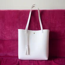 Женская сумка, кожаная белая сумка на плечо, большие женские сумки с кисточками, дизайнерские высококачественные сумки на плечо, Вместительная женская сумка