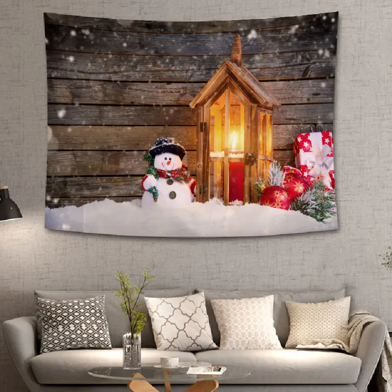 Гобелен Рождественский настенный Рождественский светильник домашний Декор Снеговик на Рождество с принтом гобелены большого размера гобелен