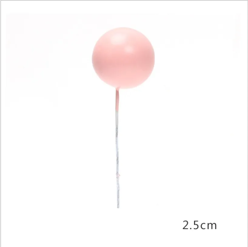 pink 2.5cm 5pcs Cakelove 5 шт./лот Прекрасный Золотой шар торт Топпер кекс ко дню рождения для украшения детского душа детский день рождения праздничный свадебный сувенир поставки - Цвет: pink 2.5cm 5pcs