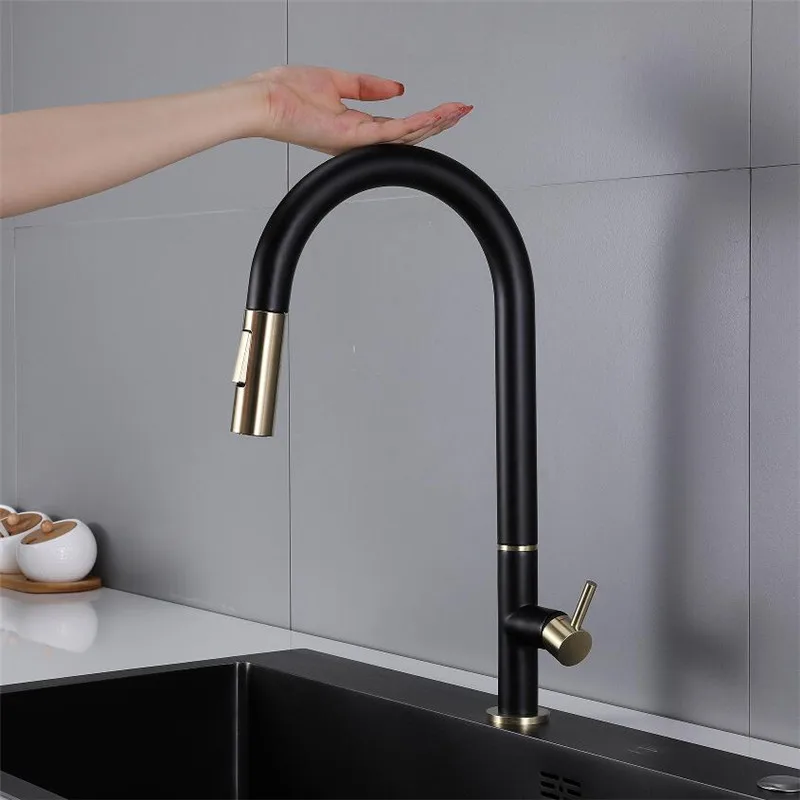 Pull Out Kitchen Faucet Sensor Faucet Sensitive Touch Control Faucet Mixer Kitchen Touch Black Sensor Kitchen Mixer Tap