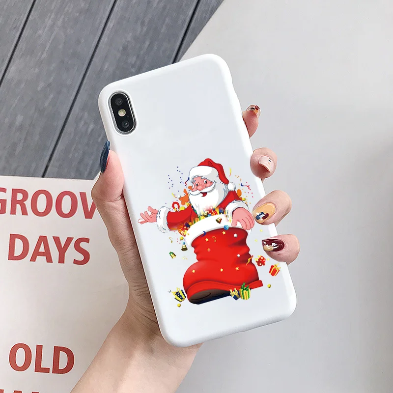 Силиконовый чехол с Рождеством для iPhone X, 7 Plus, 8, Xs Max, XR, год, олень, Fundas, для iPhone 6, 6 S, 5, 5S, SE, ТПУ, задняя крышка