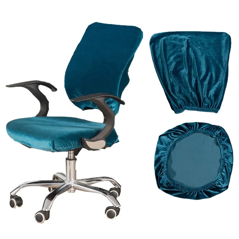 

Stretch Velvet Office Chair Cover Computer Swivel Seat Cover Elastic Banquet Hotel Home Universal Backrest Cover+Seat Cover