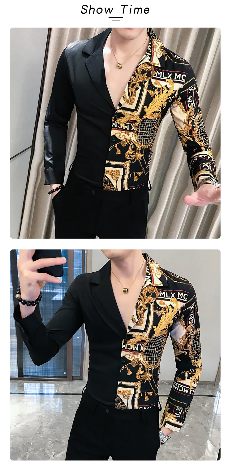 Camisa Masculina, осенняя Новинка, Мужская британская тонкая рубашка с длинным рукавом, Мужская футболка с принтом, модный мужской кардиган