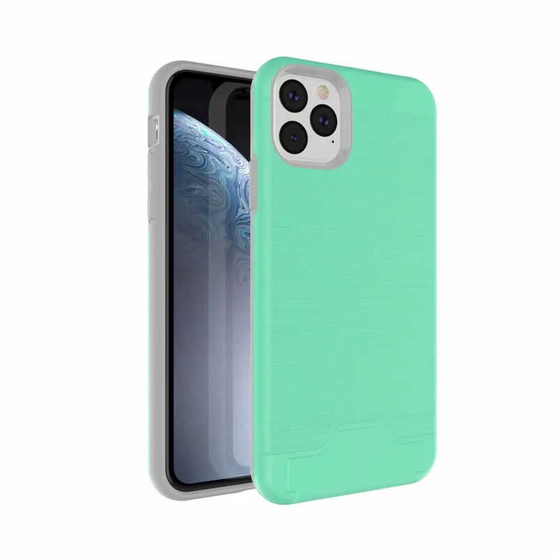 Модный чехол для телефона с держателем карт для iPhone 11 Pro 11 Pro Max 11 с карманом для кредитных карт для iPhone PC+ силиконовая задняя крышка с подставкой