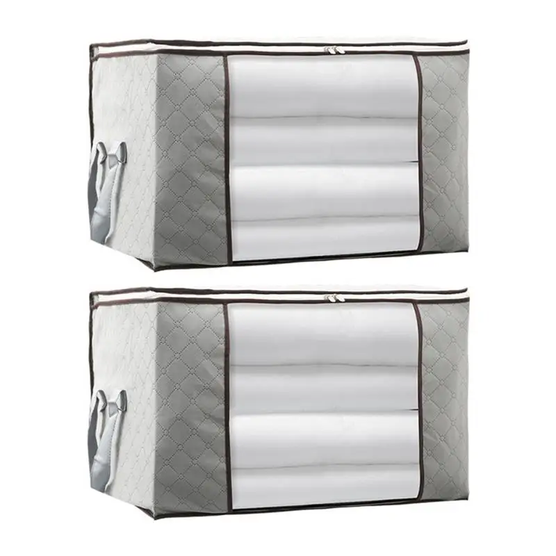 2 шт сумки для хранения стеганых одеял нетканые оконные дизайнерские органайзеры для одежды моющиеся сумки для хранения одежды контейнеры для одежды