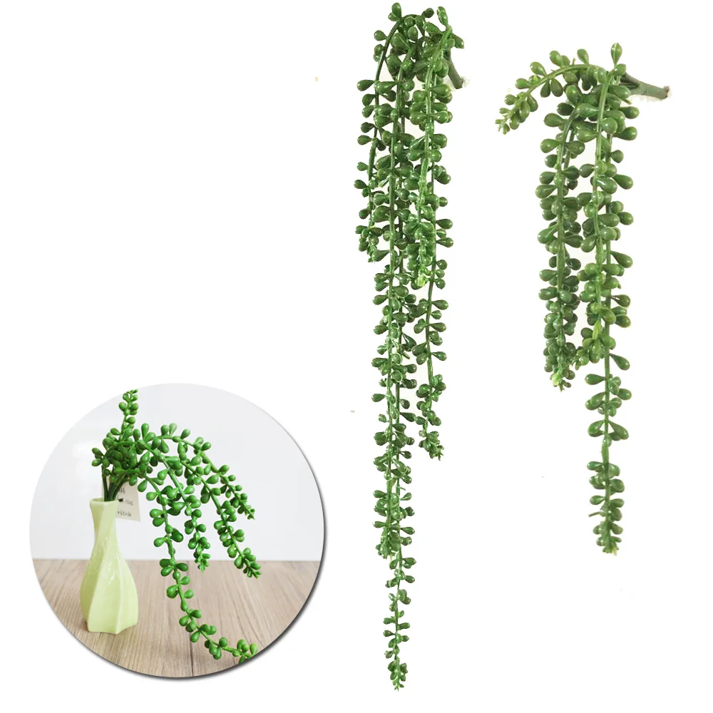 Artificial Hanging String Of Pearls Fake Succulent Plants Garden Flower Vine Lot Home Garden Supplies