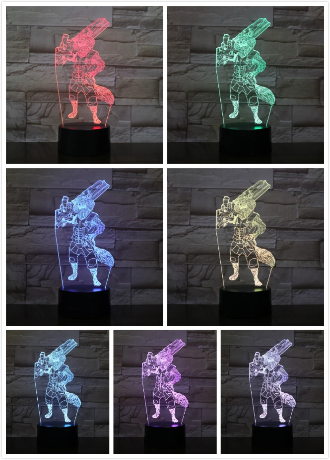 3D Lamp Marvel Guardians of the Galaxy Superhero Drax the Destroyer Gamora Star-Lord Rocket Raccoon Groot 3D LED Night light