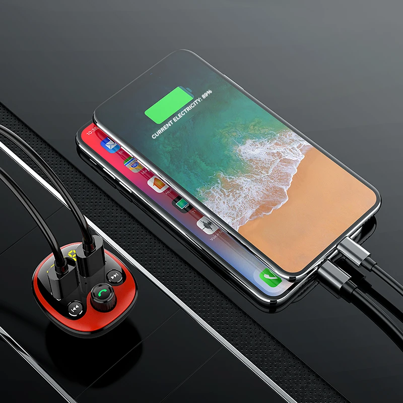 Onever fm-передатчик smart Bluetooth 5,0 Автомобильный MP3-плеер адаптер аккумуляторный комплект с 3.1A hands-free двумя портами USB Автомобильное зарядное устройство