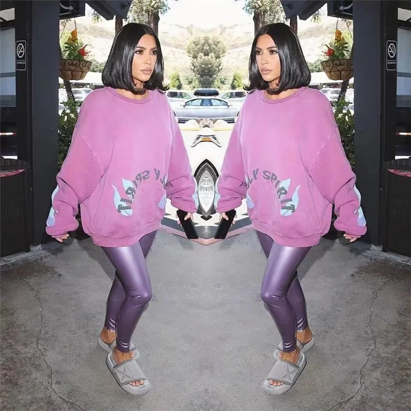 Новинка Kanye West свитшоты для мужчин и женщин уличная Kanye West Sunday сервис Holy Spirit CPFM. XYZ розовый галстук краситель пуловер с капюшоном