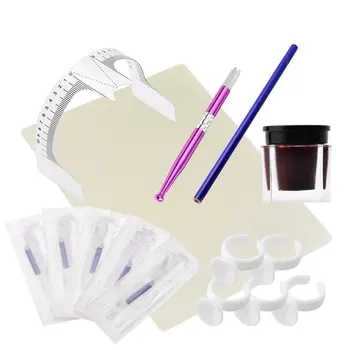 

1 Set Practical Permanent Makeup Microblading Eyebrow Tattoo Kit Pen Needle Paste Skin Ruler Tattoo Assesories Gift for Girl