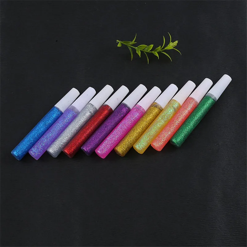 Colored Drawing Glitter Powder Adhesive DIY Paper Flower Crafts Child Paint Pigment Art Super Liquid Glue Pen Student Stationery