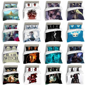 

Linens Cotton Bedding Set Duvet Cover Beds Set Witch Patterned Pillowcases Bed Cover Set Single Queen King Size Home Textile DIY