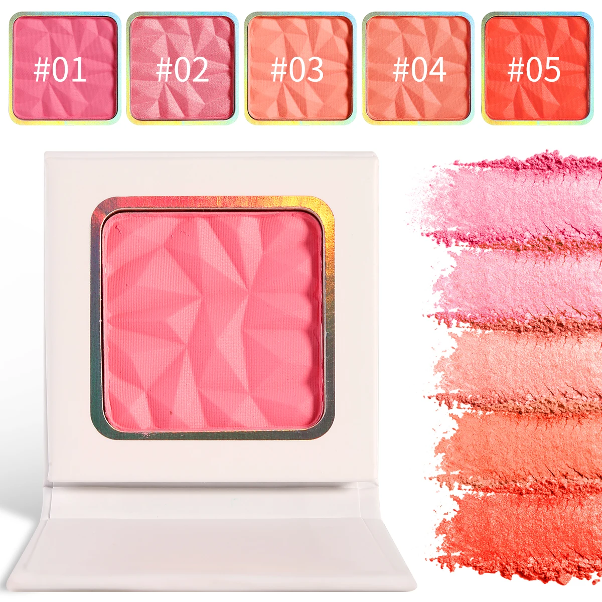Private Label Blush Peach Pallete Face Mineral Makeup Blusher Powder Brozer Cosmestics Palette Pink Contour Shadow Wholesale