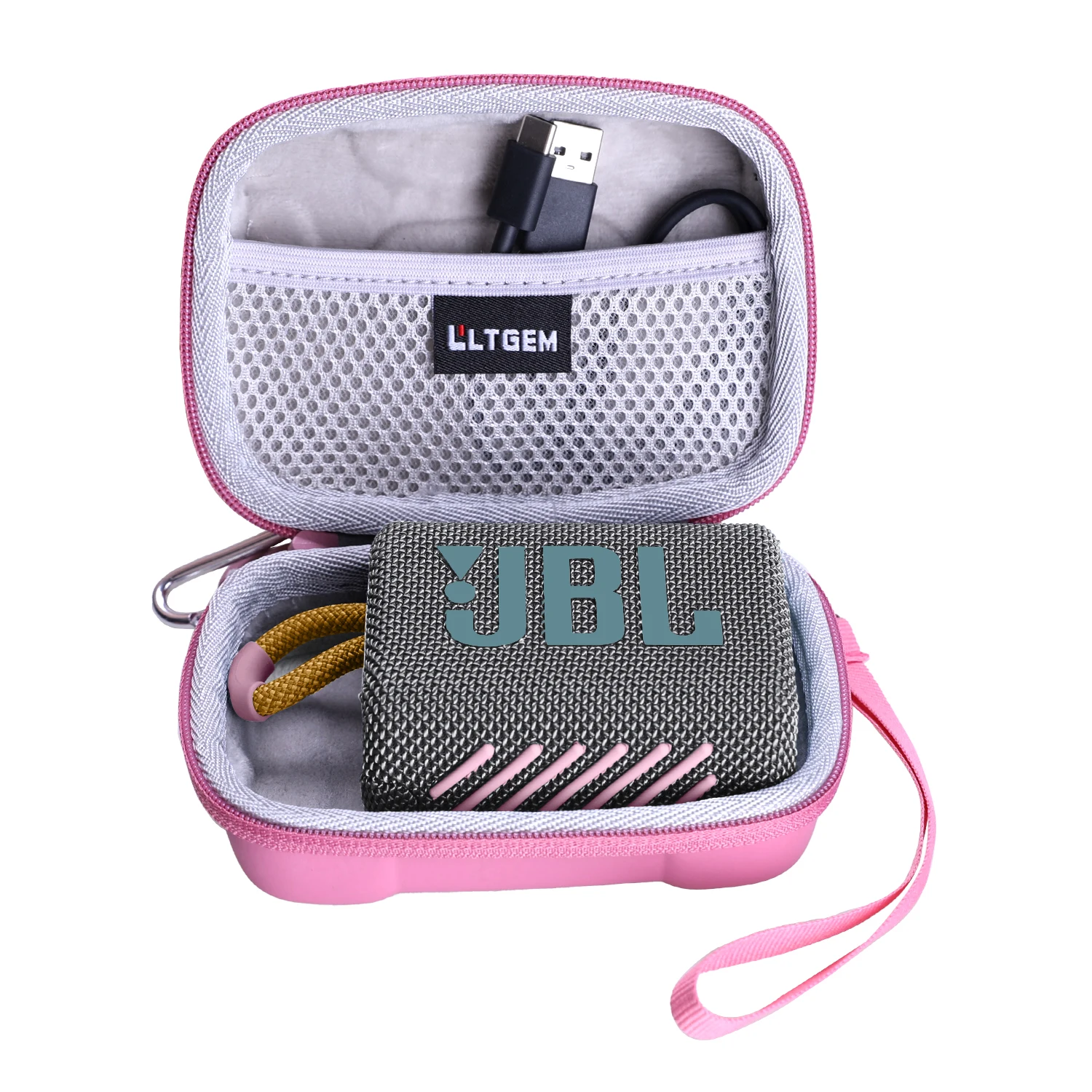 LTGEM Dustproof Pink EVA Hard Case for JBL Go 3 Portable Speaker With Bluetooth Built-in Battery