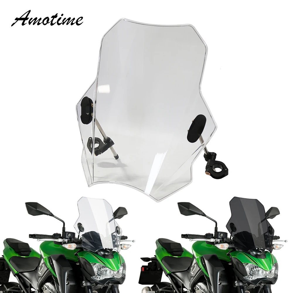 

Motorcycle Adjustable Wind Screen Windshield For BMW G310R R1150 F800R KAWASAKI Z650 Z900 Z1000 Z800 Z750 Z250 Z300 Z400