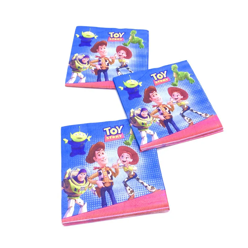 80 шт/50 шт одноразовые столовые приборы История игрушек 4 Woody Buzz Lightyear бумажные тарелки+ чашки+ салфетки+ подарочные пакеты принадлежности для дня рождения
