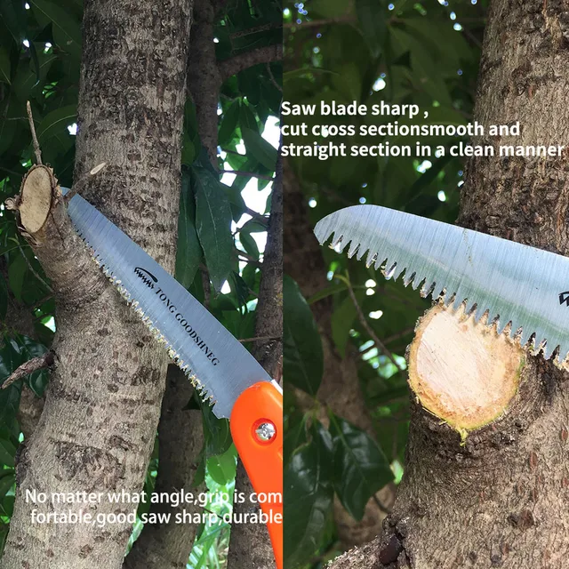 Versatile folding hand saw for outdoor use