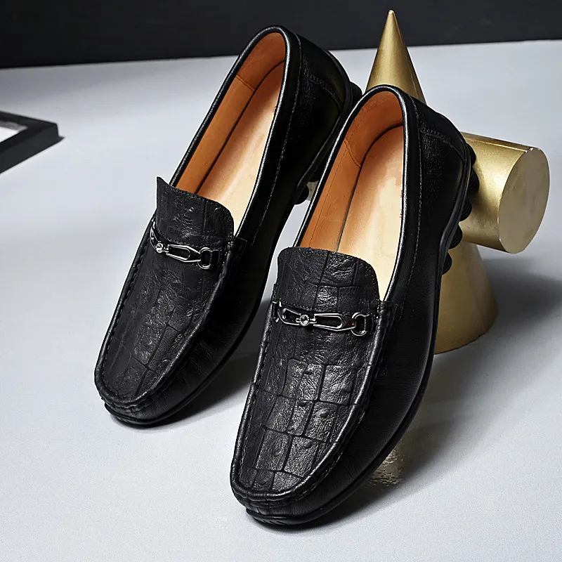 Spring and Autumn Leather Fashionable Comfortable Lightweight Outdoor High Quality Non-slip Waterproof Breathable Loafers