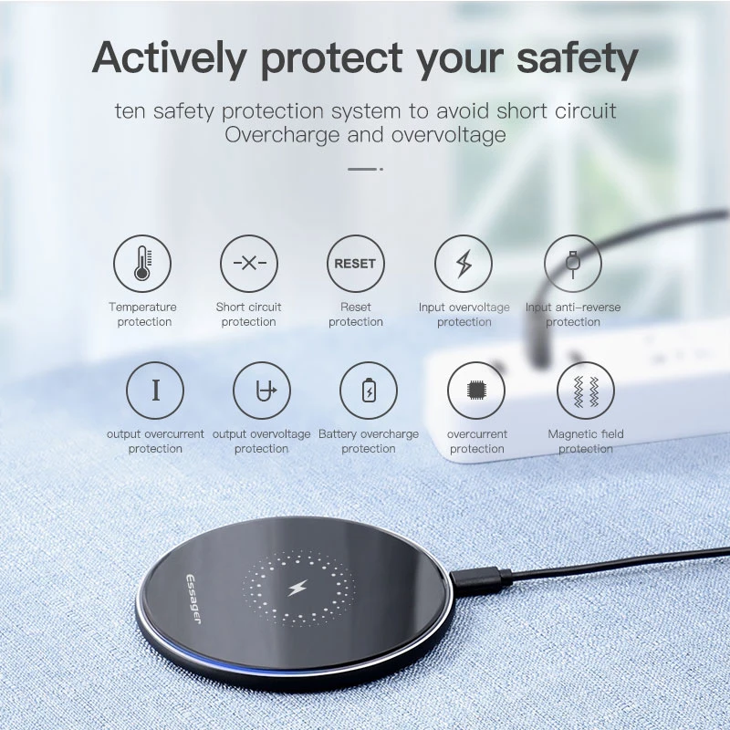 Essager 10W Qi Drahtlose Ladegerät Für iPhone 11 Pro Xs Max X Xr 8 Induktion Schnelle Drahtlose Auf