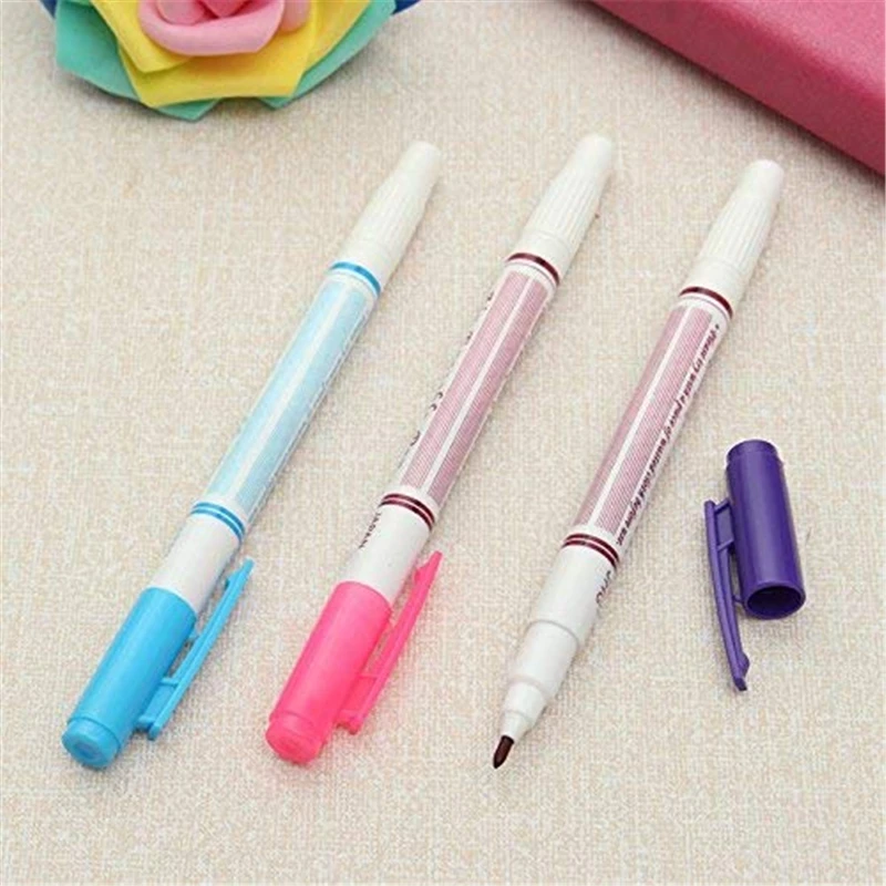 MIUSIE 3pcs double-head Stitch air erasable pen water wipe pen sewing buttonhole ink fabric patchwork note pen needlework tools