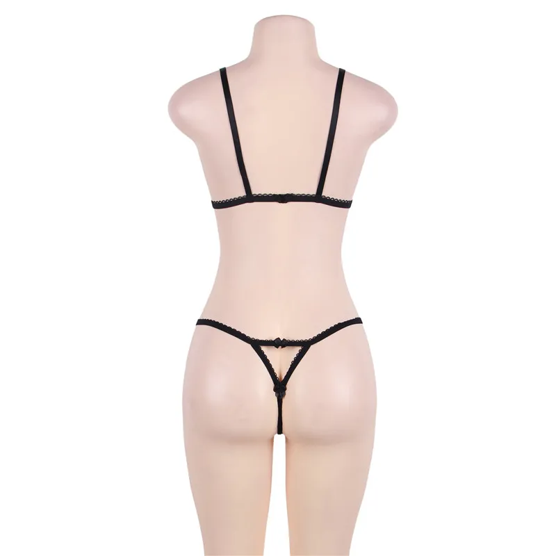 Ohyeahlady New Arrival Sexy Backless Lingerie Femme Seductive Lace Vogue Bra and Thong Set Delicate Hollow Ropa Interior RJ80428