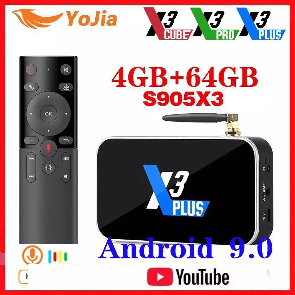 ТВ приставка X3 PRO Amlogic S905X3 Android 9 0 4 + 64 ГБ 2 4/1000 ГГц Wi Fi|ТВ-приставки и медиаплееры| |