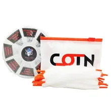 Органический хлопок+ 8 в 1 готовая катушка комплект витой инопланетянин Клэптон провода DIY Инструменты для электронной сигареты РБА рда