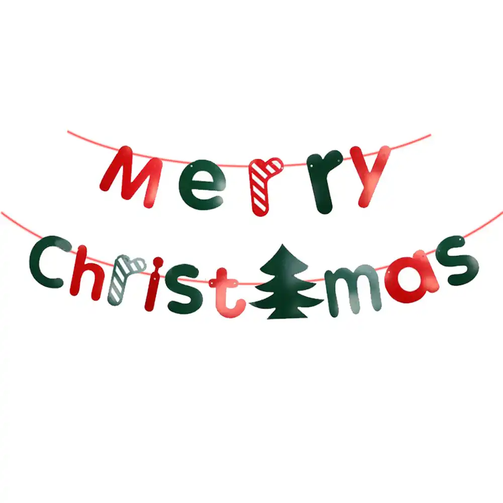 Hot Sale Christmas Banner Paper Fan Star Balloon Santa Elk Xmas