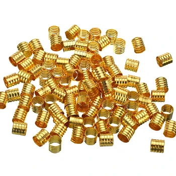 

100pcs/Lot 10x8mm Adjustable Silver/Gold Hair Dreadlock Beads Spring Shape Hair Braid Cuff Clip Hair Styling Tool Accessories