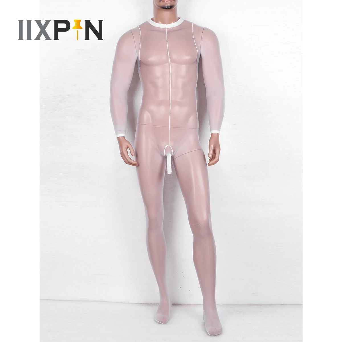Men Sissy Sheer Mesh Open Penis Sheath Body Stockings One-piece See Through Full Body Ultra-Thin Transparent Pantyhose Lingerie men stockings men bodysuit jumpsuit men lingerie briefs
