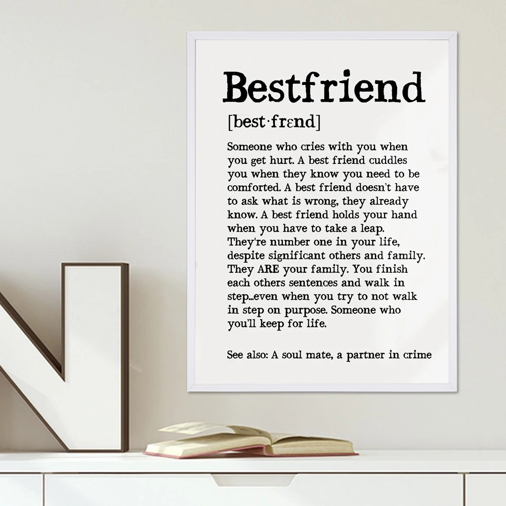 Best Friend Gift Ideas Quote Canvas Painting Black White Simple Posters And Prints Wall Art Pictures Home For Living Room Decor