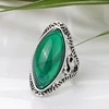 Kinel Boho Green Big Oval Finger Rings For Women Vintage Antique Tibetan Silver Female Statement Beach Holiday Jewlery Gifts ► Photo 3/6