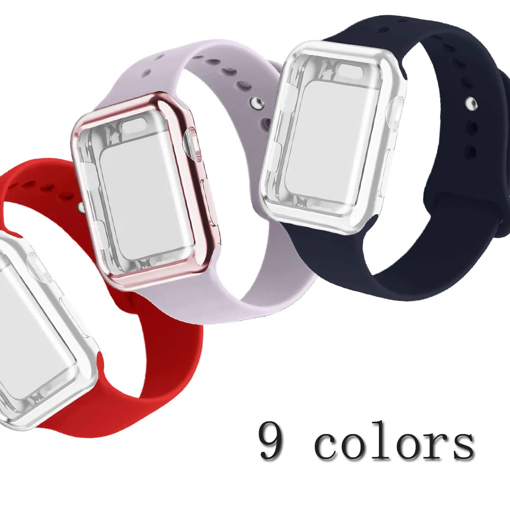 Чехол+ ремешок для apple силиконовый ремешок часов apple watch 5 4 3 band 44 мм 40 мм 42 мм 38 мм iwatch band correa браслет ремешок для часов
