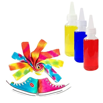 

2 Sets 5 Colors One-Step Tie Dye Kit with Pigment Powder Empty Bottles Rubber Band Disposable Gloves Bags for DIY Dy