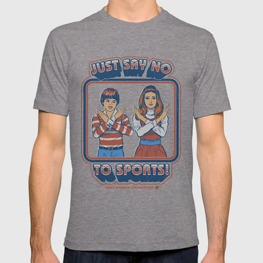 SAY NO TO SPORTS футболка спортивный Юмор Ретро Винтаж 70s 80s