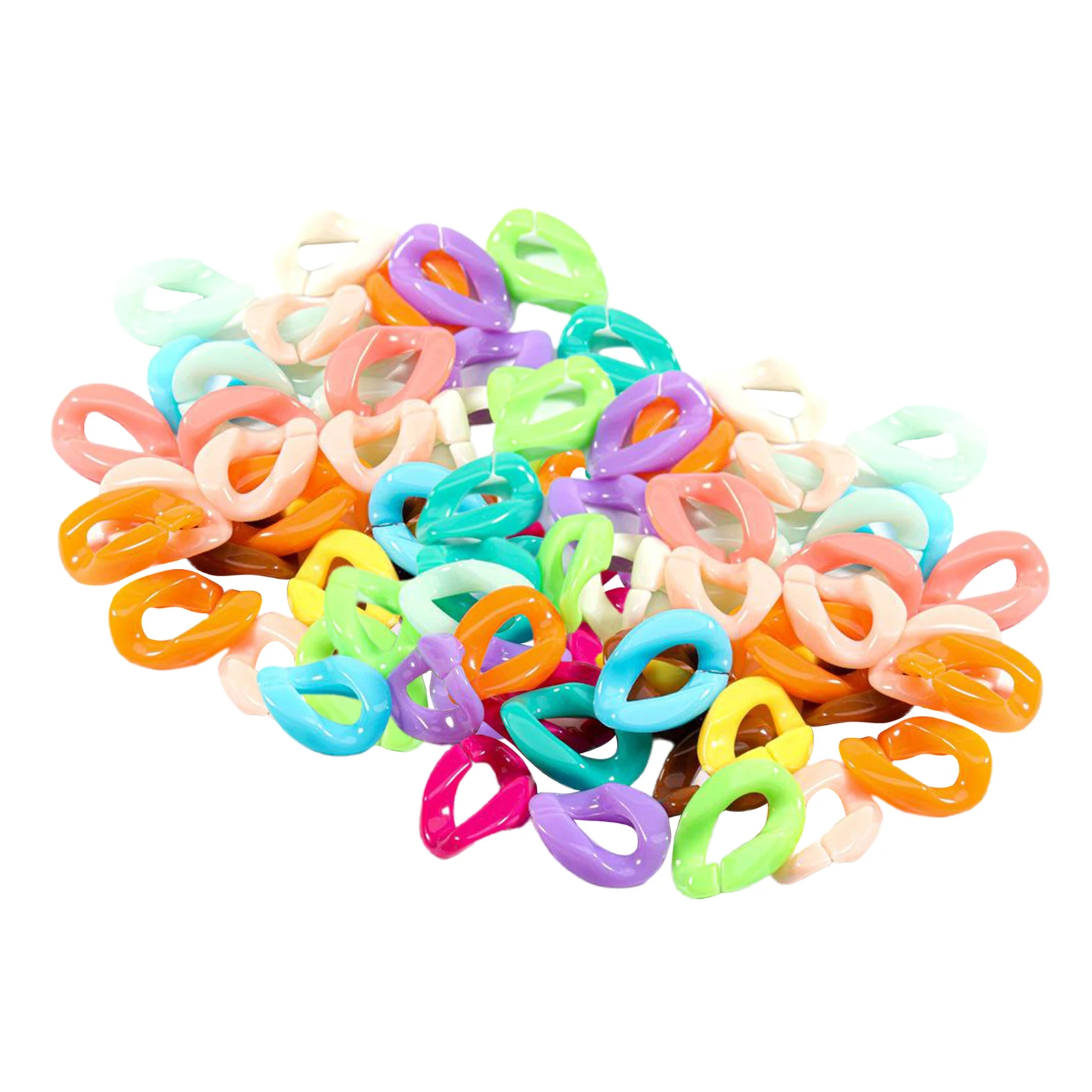 100pcs Plastic Durable Chain C Links Buckle DIY Jewelry Necklace Supplies