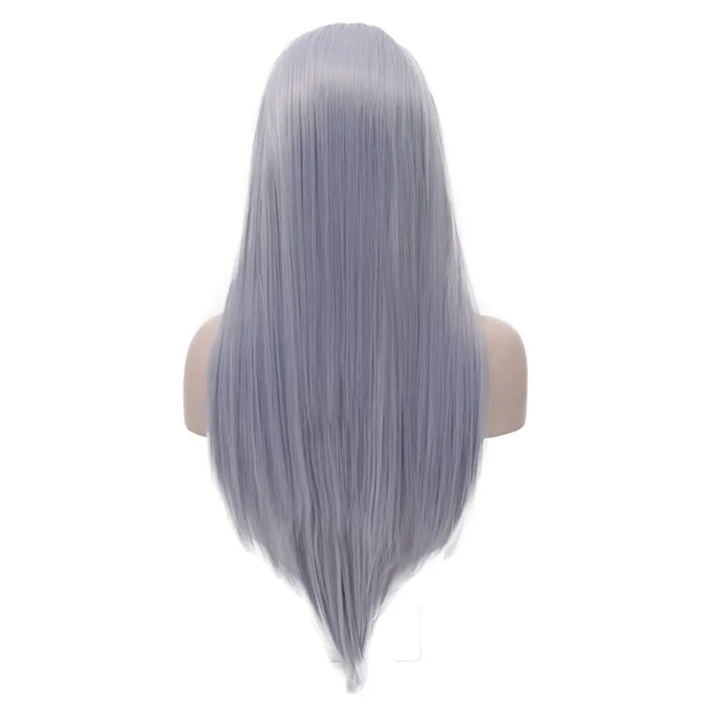 Rongduoyi, длинные шелковистые прямые волосы, синтетический парик на кружеве, пепельный блонд, боковая часть, парик для косплея, бесклеевые передние парики на кружеве для женщин - Цвет: #5