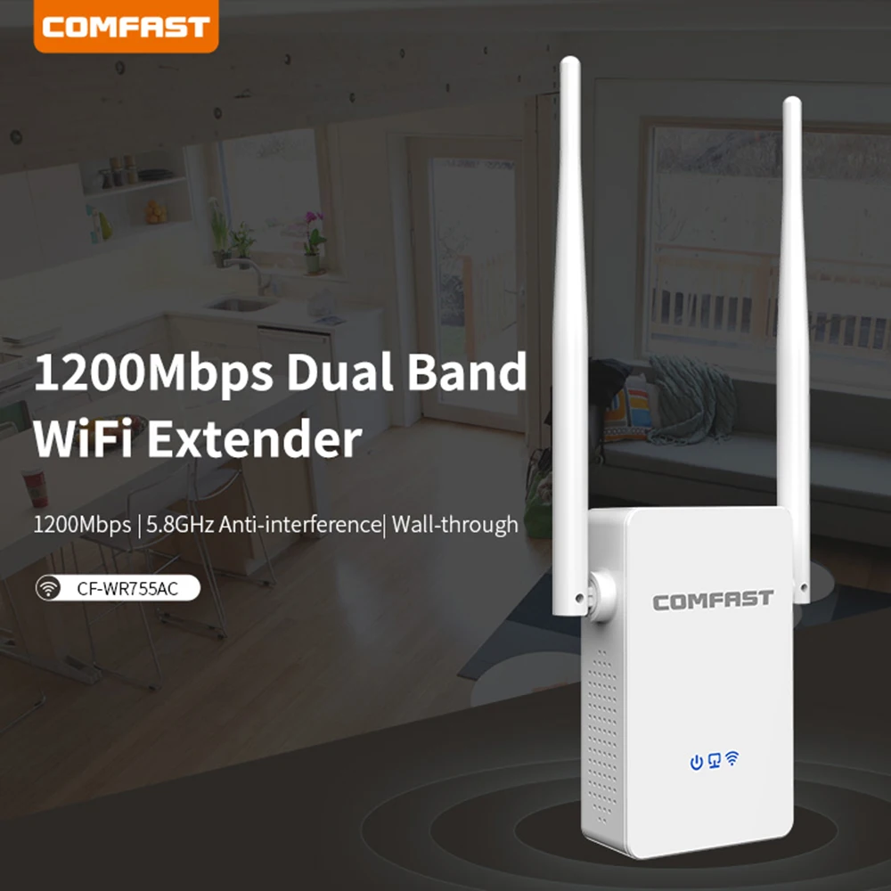 COMFAST wifi расширитель диапазона 1200 Мбит/с двухдиапазонный wifi расширитель сигнала беспроводной высокоскоростной ретранслятор
