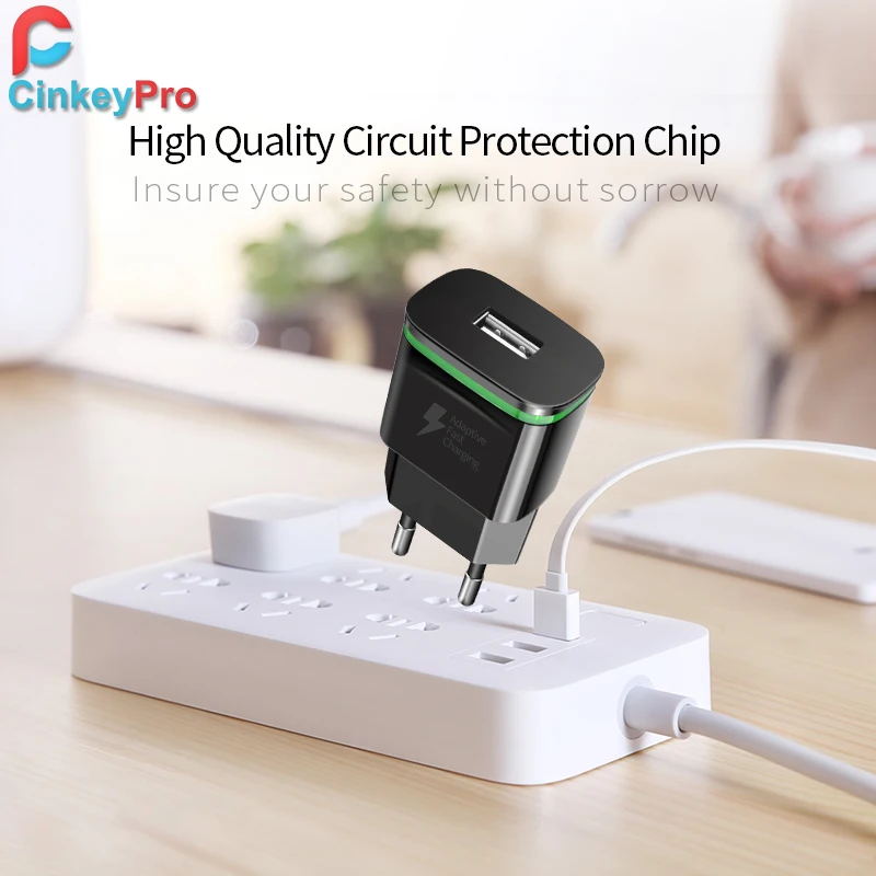 CinkeyPro USB зарядное устройство Quick Charge 3,0 Быстрая зарядка светодиодный светильник для samsung iPhone iPad настенный адаптер для мобильного телефона