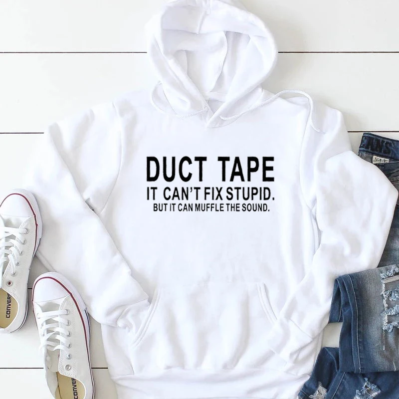 Пуловер, свитшоты, подходят для весны и зимы, Duct tap, толстовки, женские, модные, чистый хлопок, повседневные, забавные, лозунг tumblr, цитата, топы