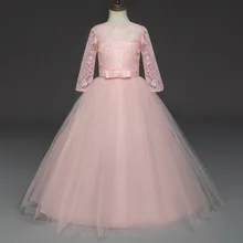 Элегантное платье принцессы для девочек платье Эльзы для костюмированной вечеринки, свадебные платья для девочек с кружевными сетчатыми рукавами, праздничные платья для детей от 5 до 14 лет, Vestidos D25