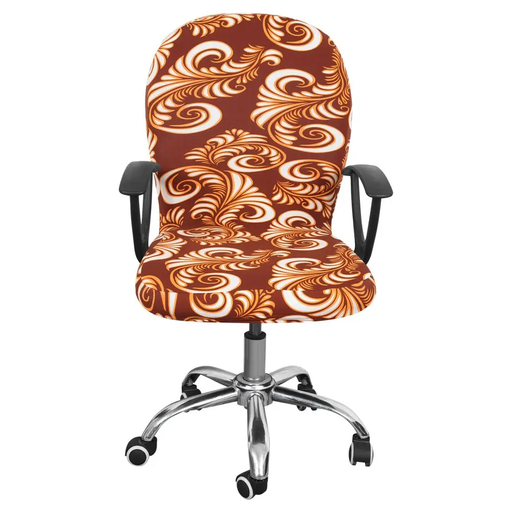 C-coffee print S/M/L вращающийся чехол для стула растягивающийся чехол для Офисного Компьютерного Стола Чехол для стула анти-грязные эластичные чехлы на кресла Сменные чехлы - Цвет: C-coffee print