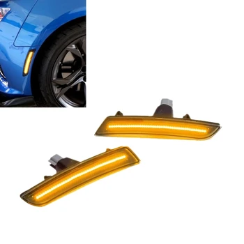 

1Pair Car Front LED Side Lights Marker Turn Signal Lights for Chevy Camaro 2016 2017 2018 2019